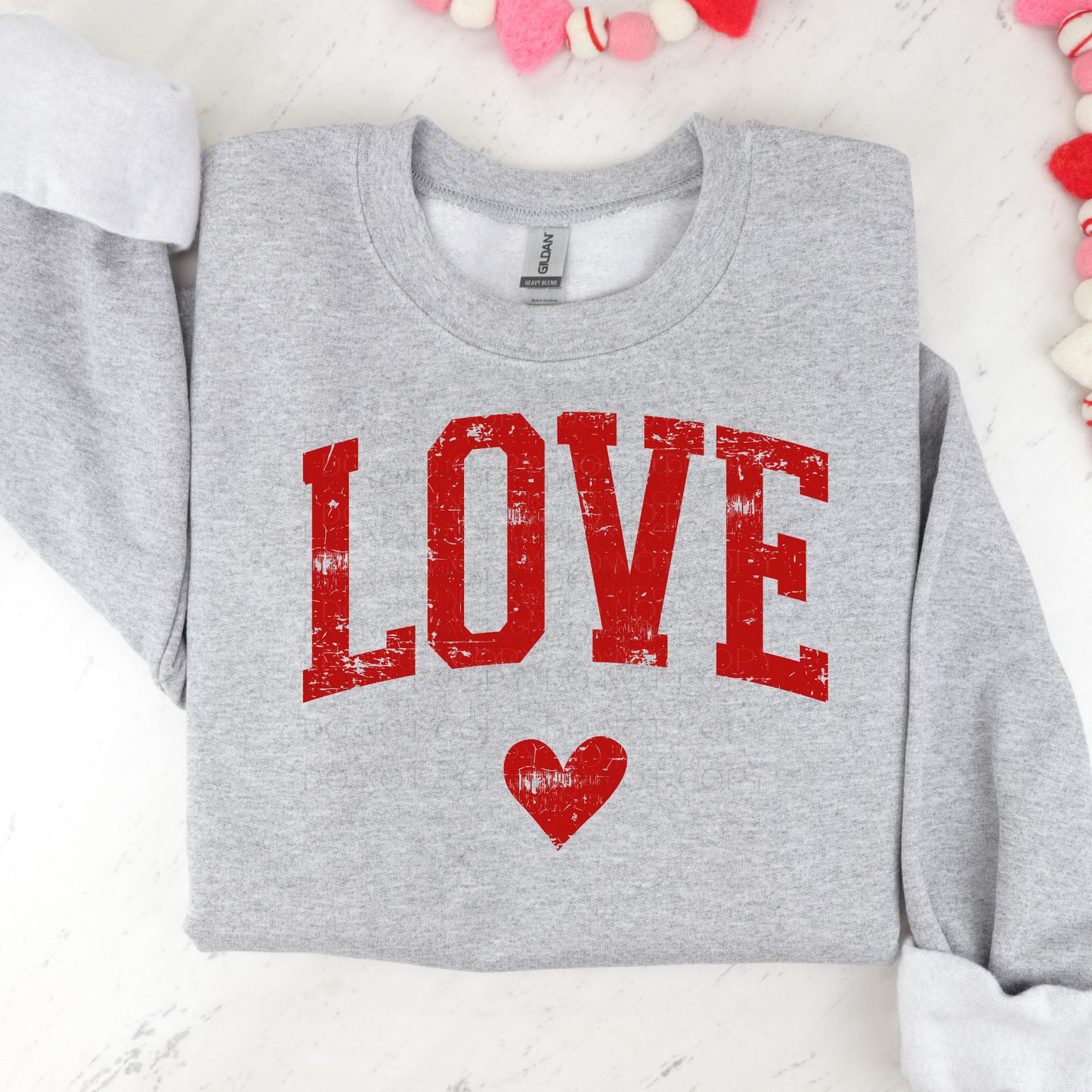 Love with Heart Distressed DTF Transfer