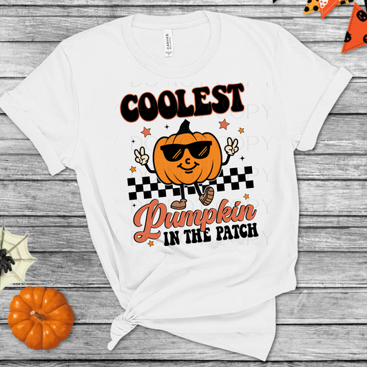 Coolest Pumpkin in the Patch Kids Halloween DTF Transfer