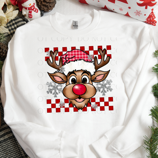 Rudolph Reindeer Christmas  DTF Transfer