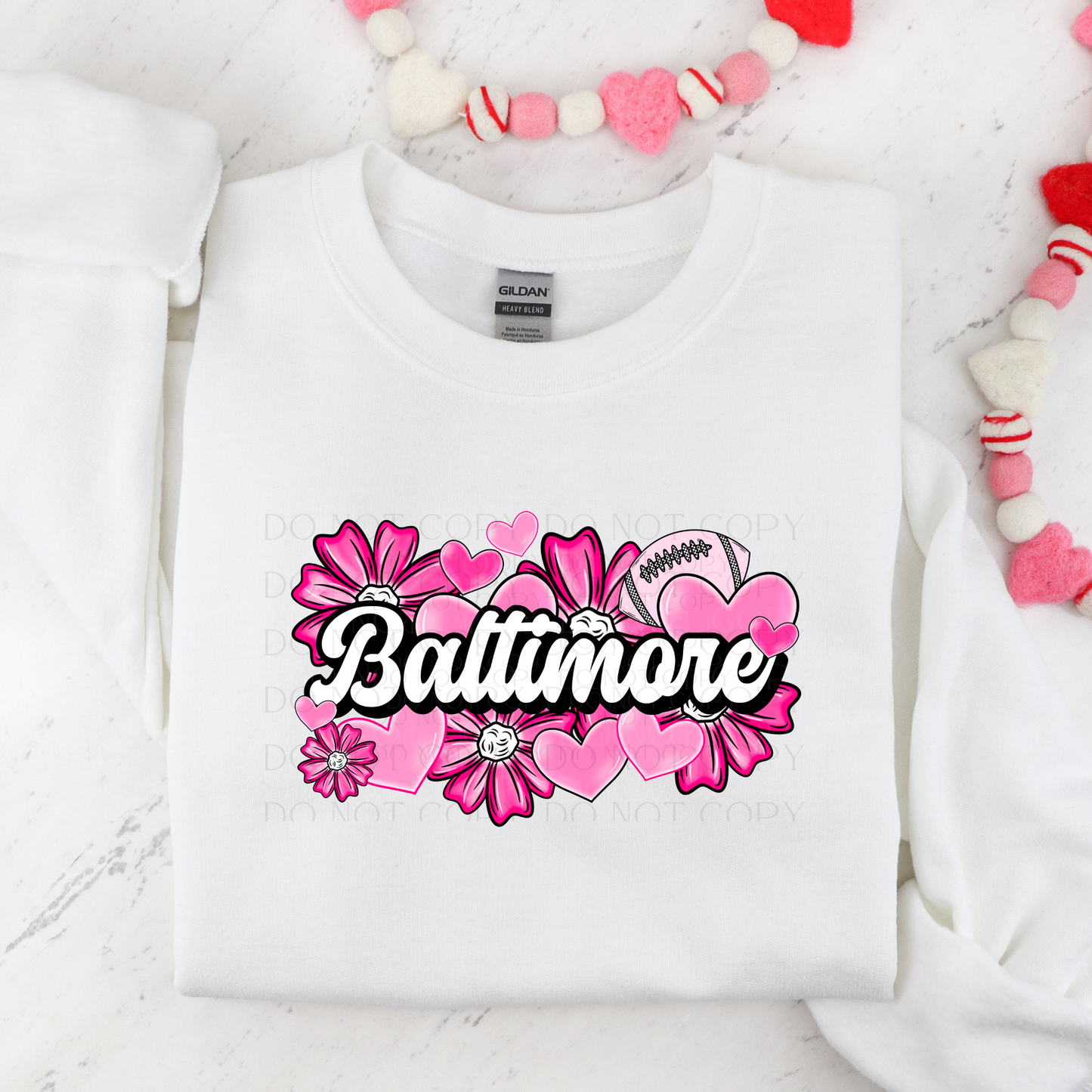 Baltimore Valentine Football DTF Transfer