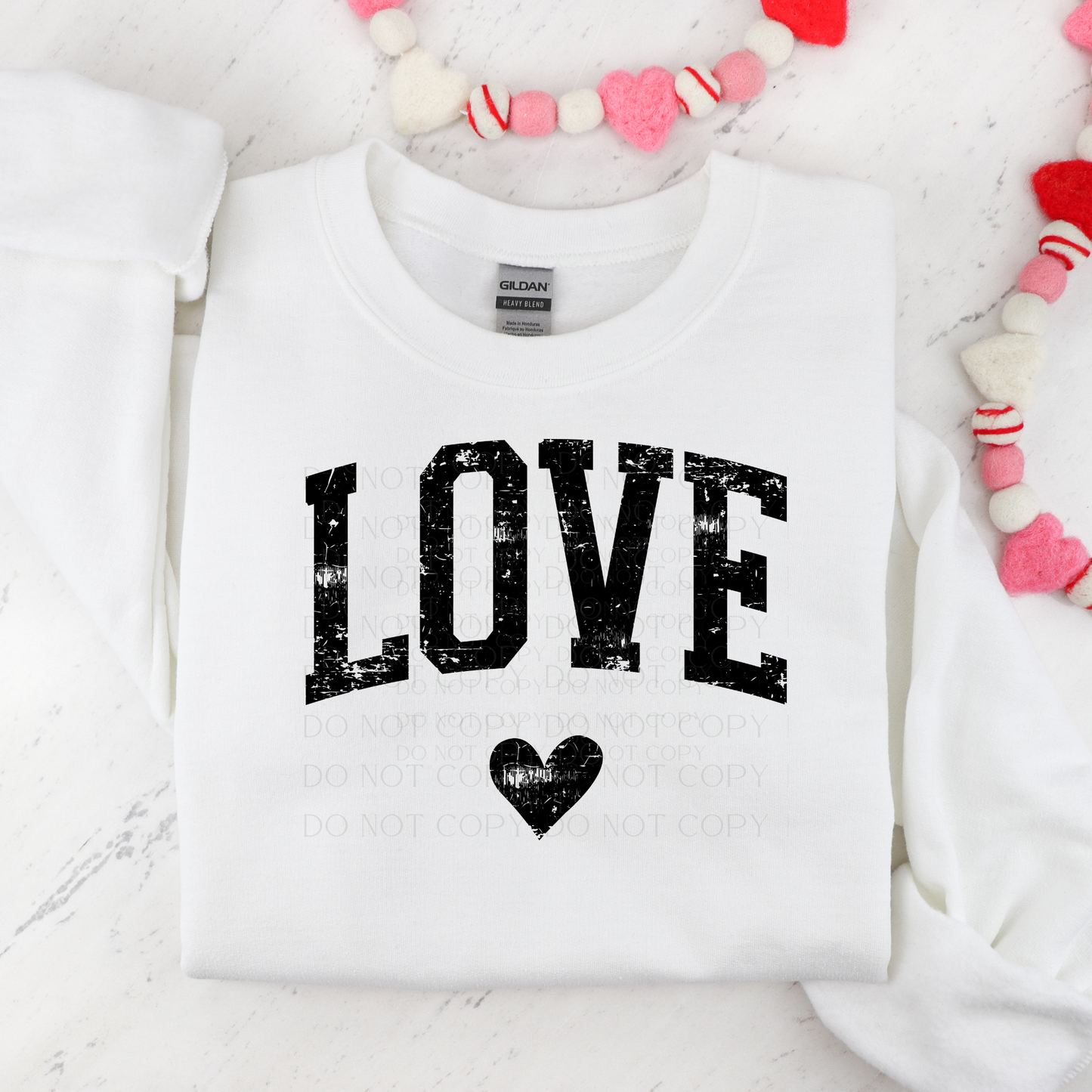 Love with Heart Distressed DTF Transfer