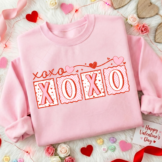 XOXO Pink and Red DTF Transfer