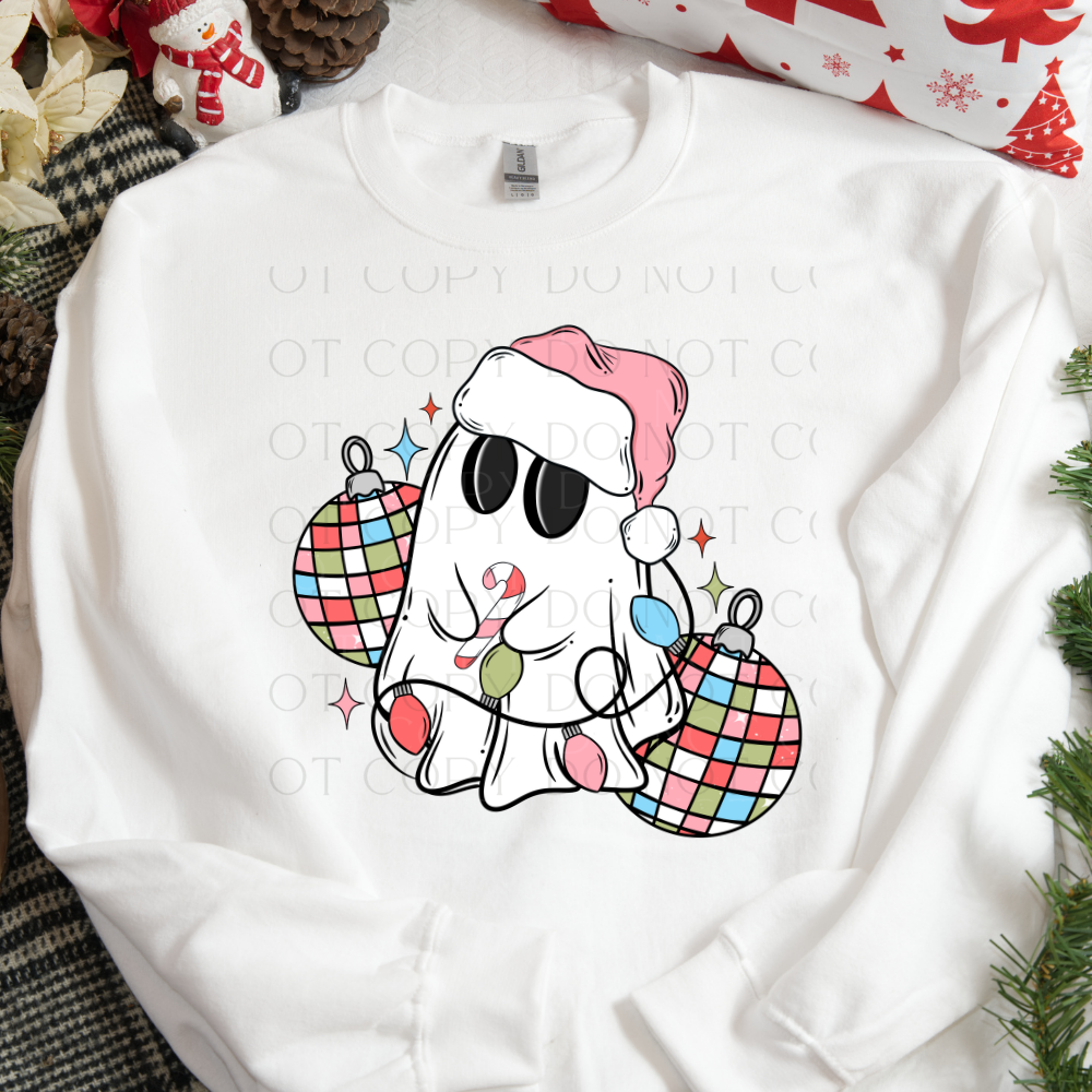 Santa Christmas Disco Ghost DTF Transfer