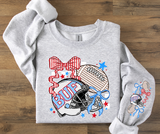 Seersucker Buf Football DTF Transfer Set with Pocket/Sleeve