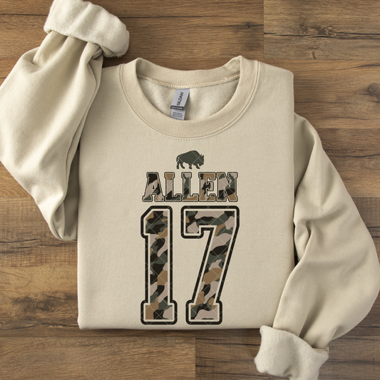 Camo Player Jersey Numbers DTF Transfer