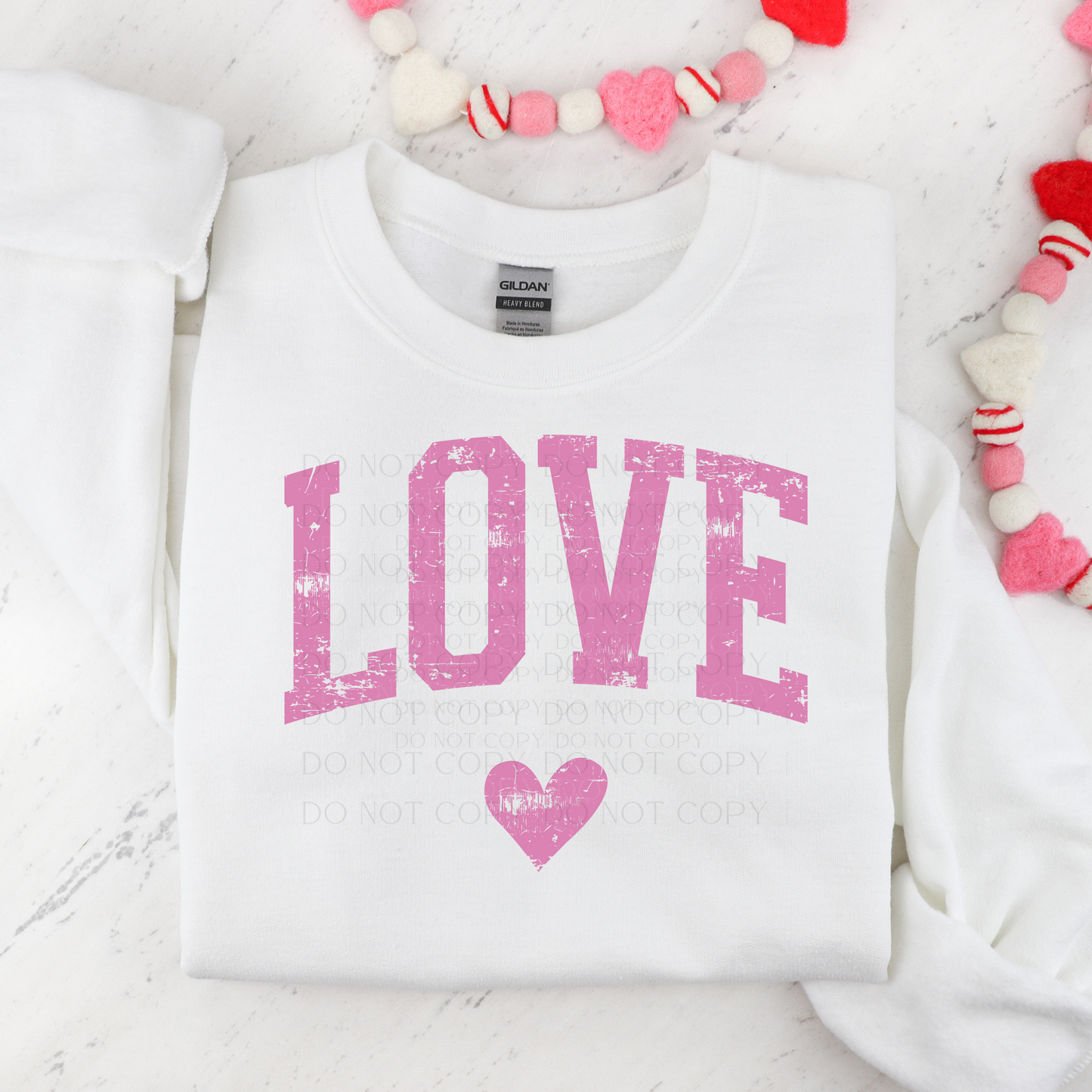 Love with Heart Distressed DTF Transfer