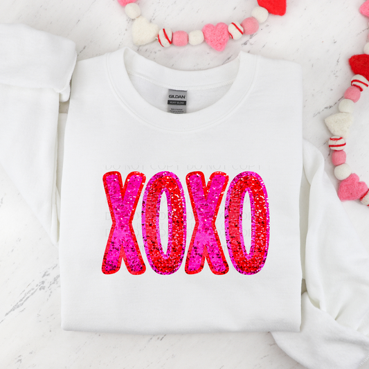 XOXO Faux Sequins DTF Transfer