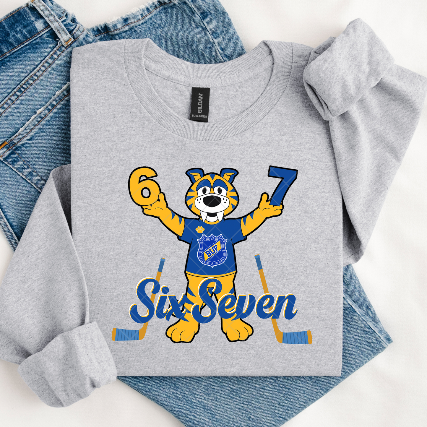 6 7 Buffalo Hockey DTF Transfer