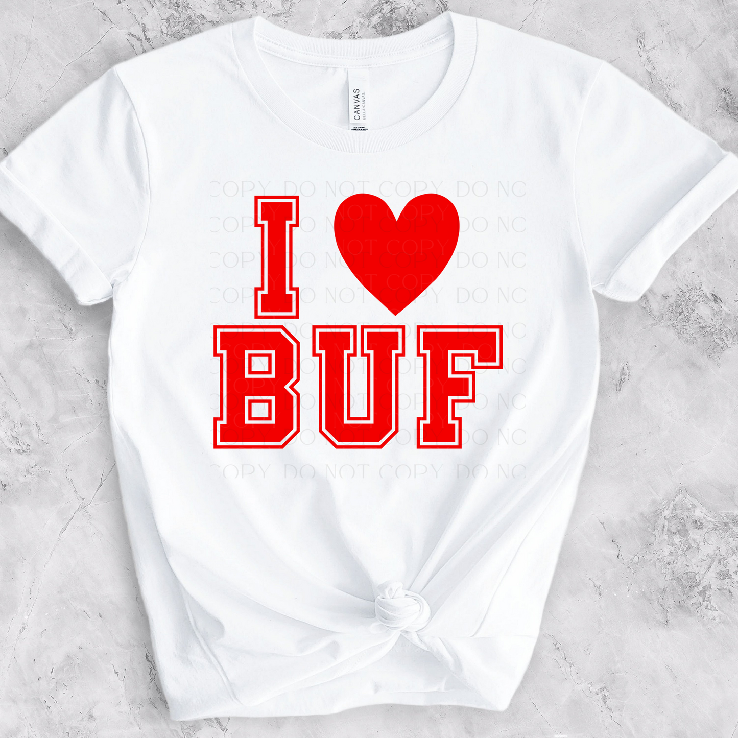 I Lover Buf Red or Blue DTF Transfer