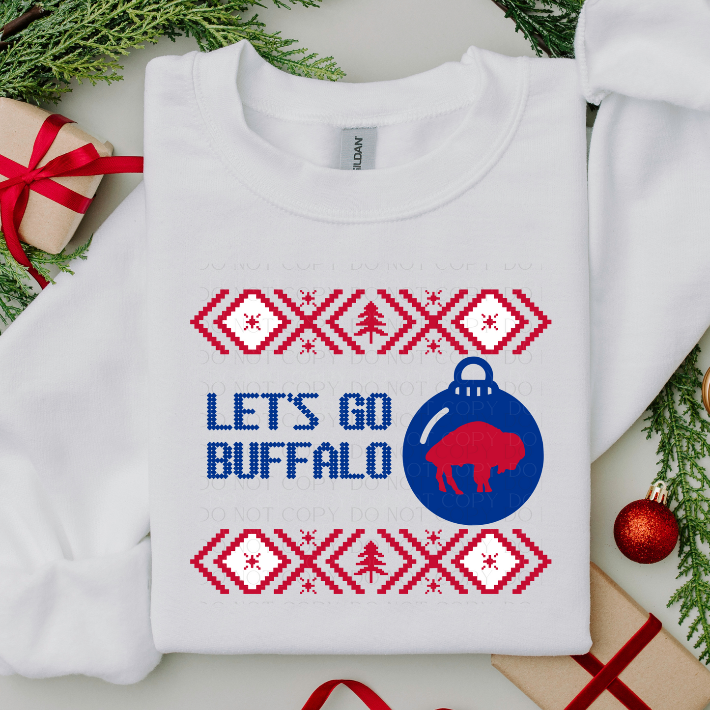 Lets Go Buffalo  Christmas DTF Transfer