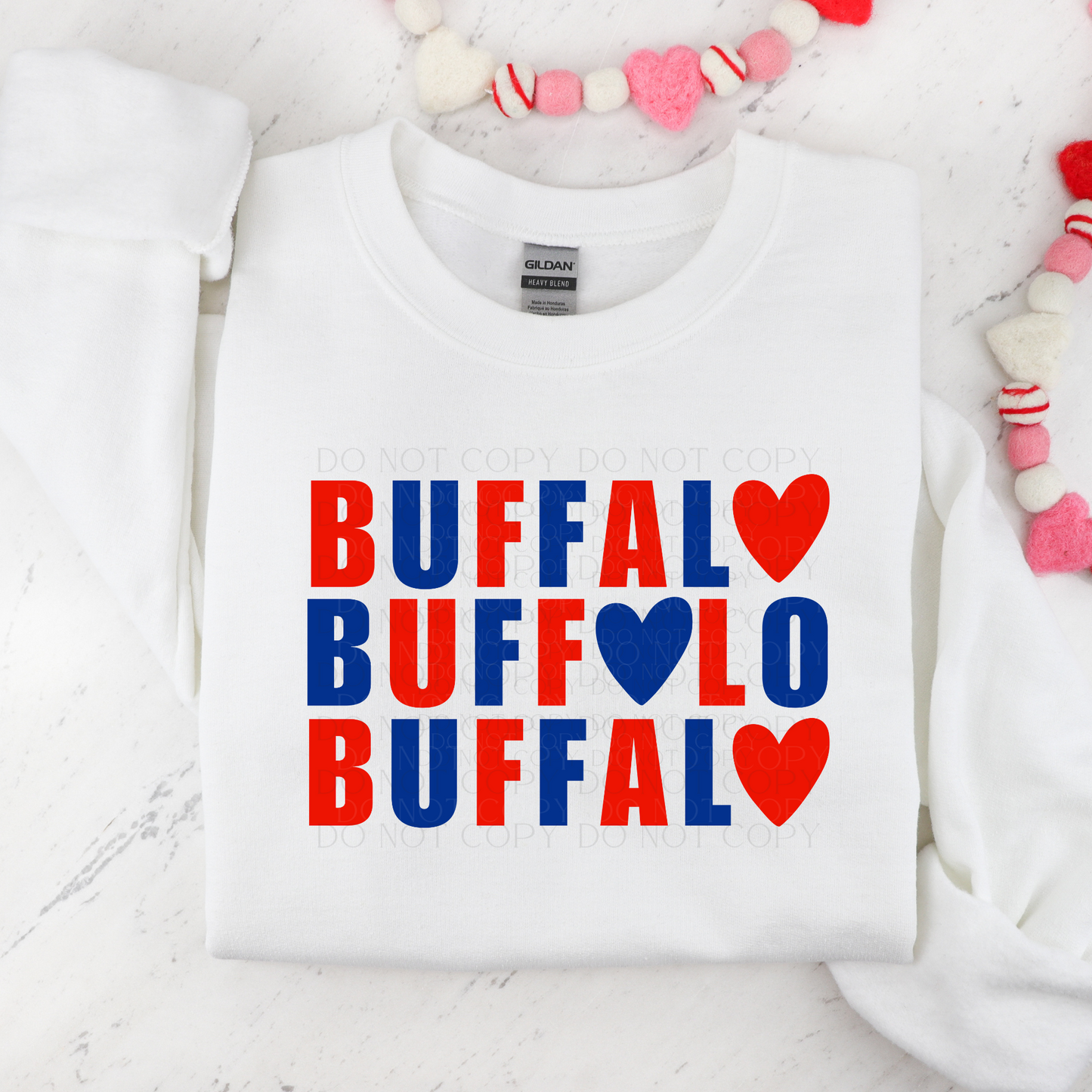 Buffalo Hearts Love Valentine DTF Transfer