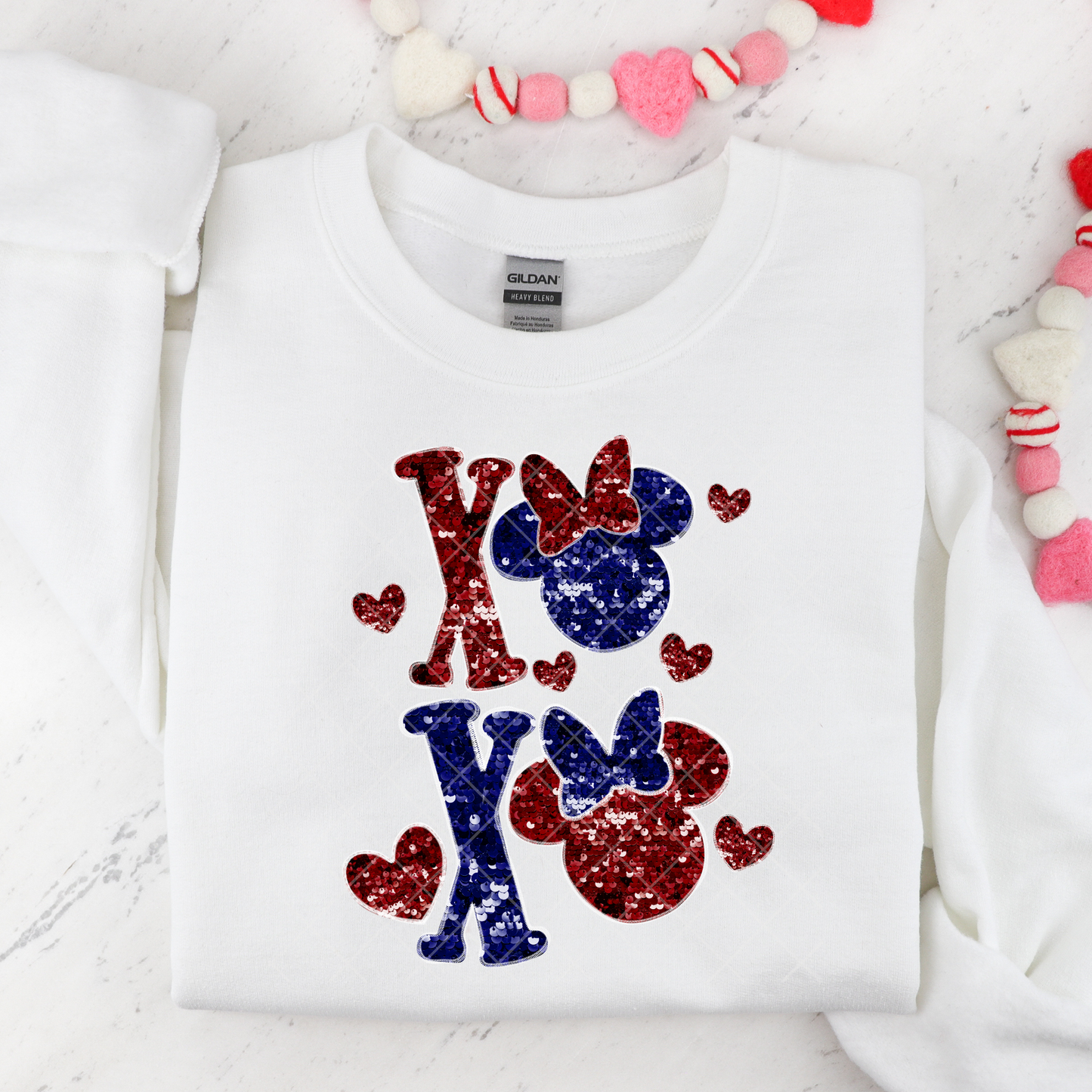 Buffalo XOXO Faux Sequins Mouse DTF Transfer