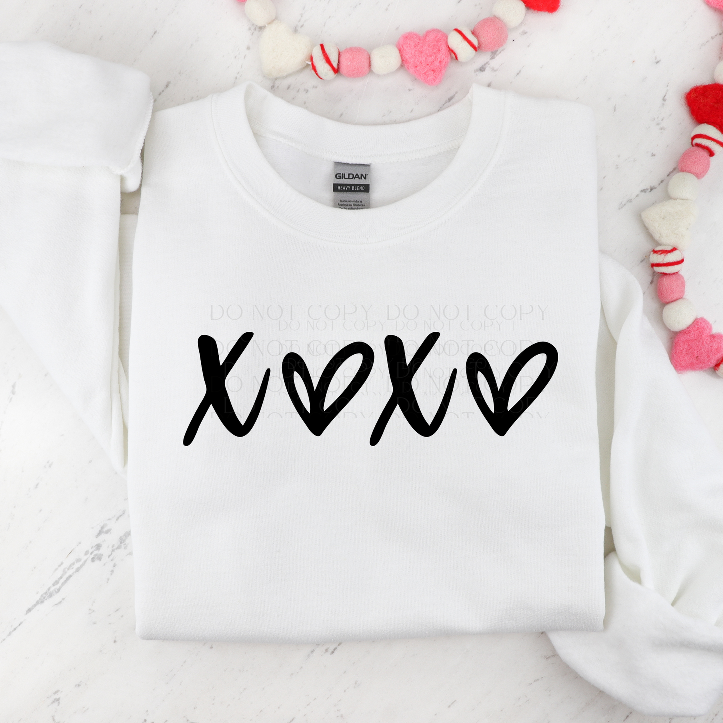 XOXO Black Lettering DTF Transfer