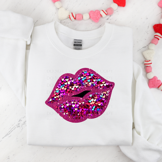 Lips Faux Sequins DTF Transfer