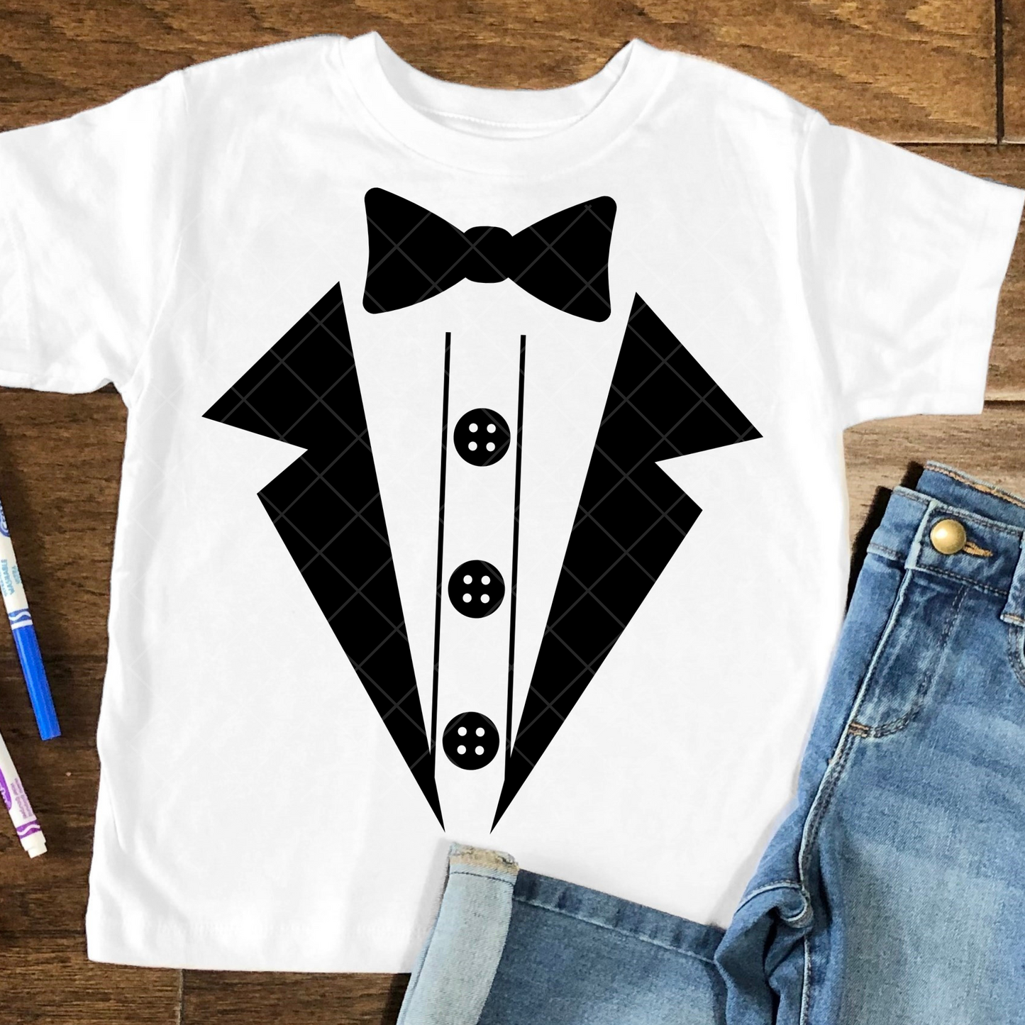 Fake Suit and Bowtie DTF Transfer