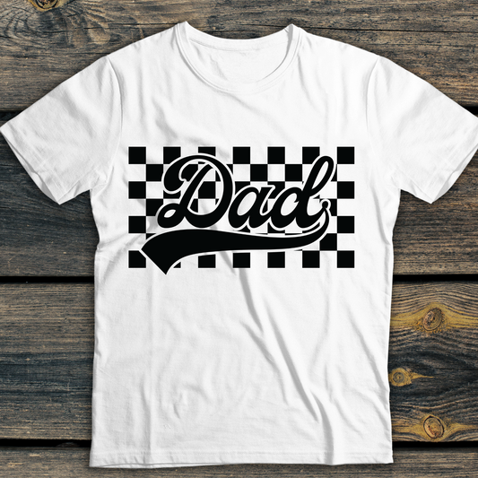 Checkerboard Dad Black or White DTF Transfer