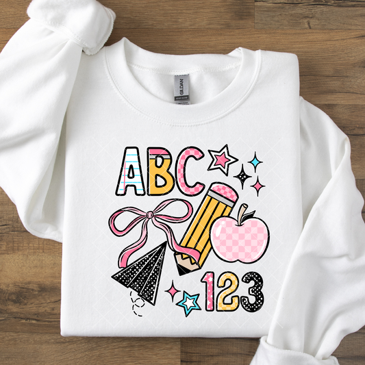 Cute Teacher ABC 123 DTF Transfer