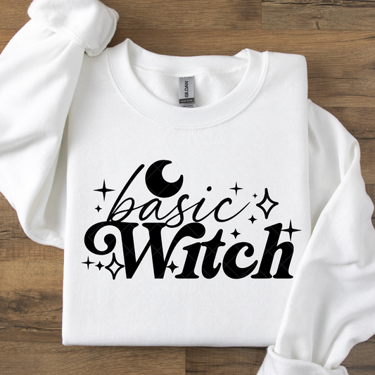 Basic Witch Black or White DTF Transfer