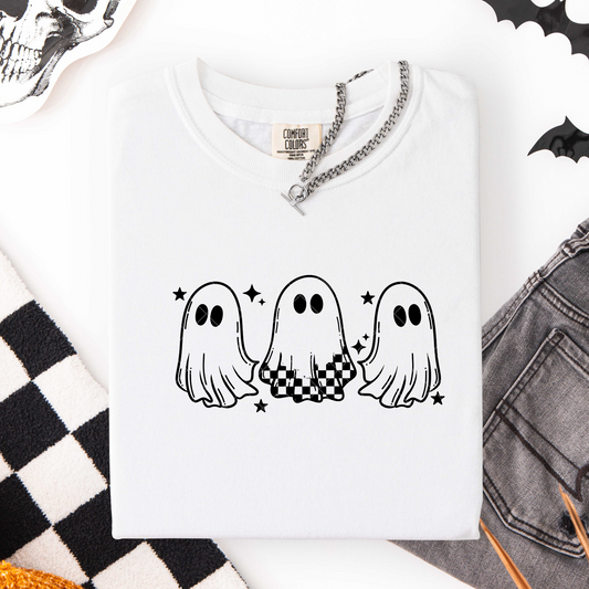 Halloween Checkered Ghost DTF Transfer