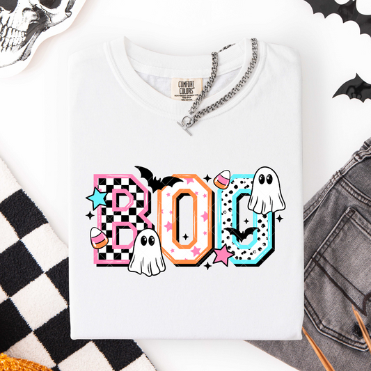Colorful Retro Cute Boo Halloween DTF Transfer