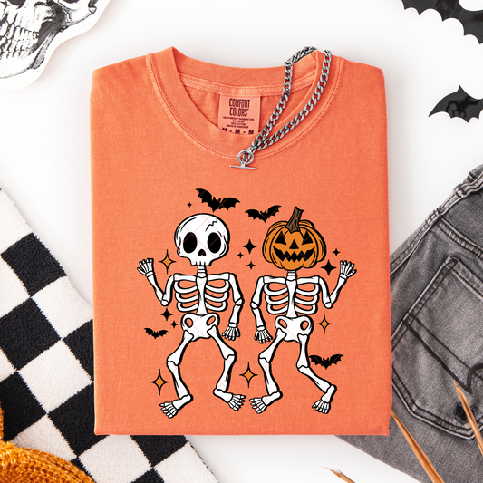 Cute Pumpkin Skeletons Halloween DTF Transfer