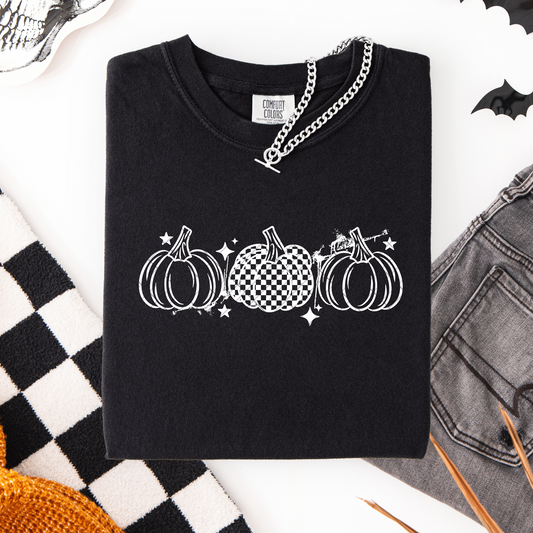 Halloween Checkered Pumpkin DTF Transfer