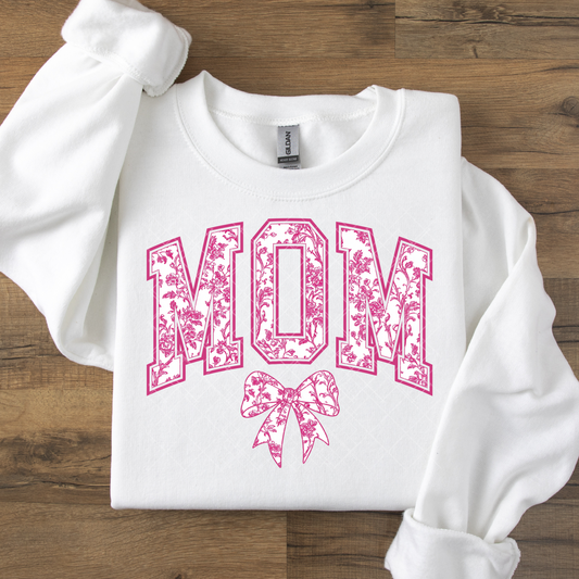 Mama Pink Floral Bow DTF Transfer
