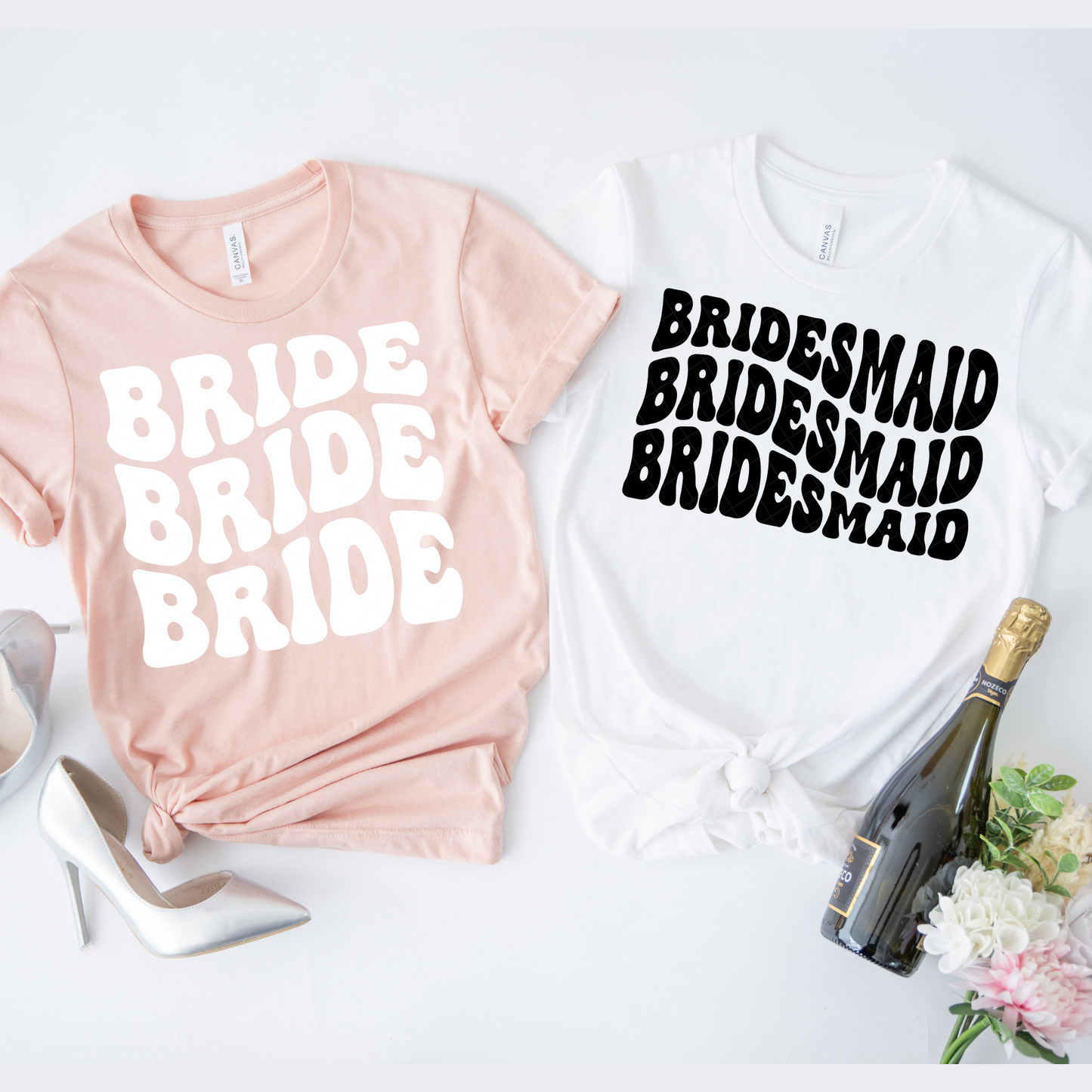Bride and Bridesmaid Wave DTF Transfer