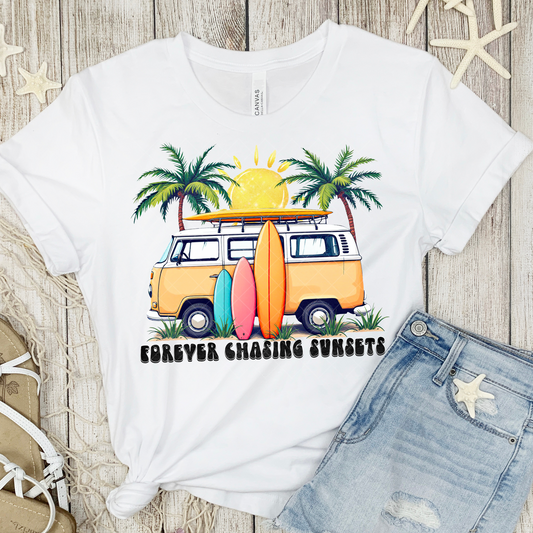 Hippy Van Chasing Sunsets DTF Transfer