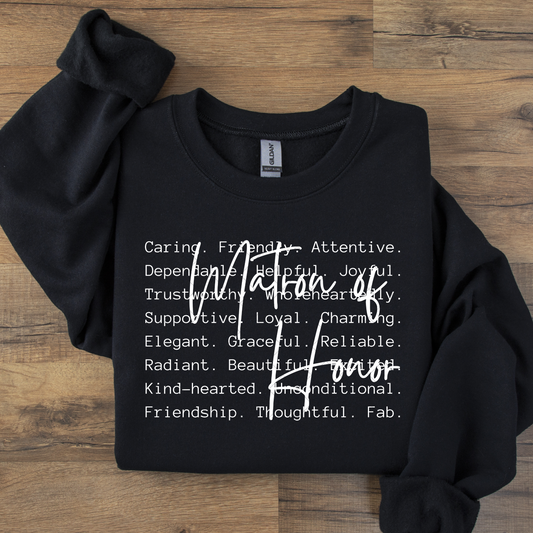Matron of Honor Typography DTF Transfer