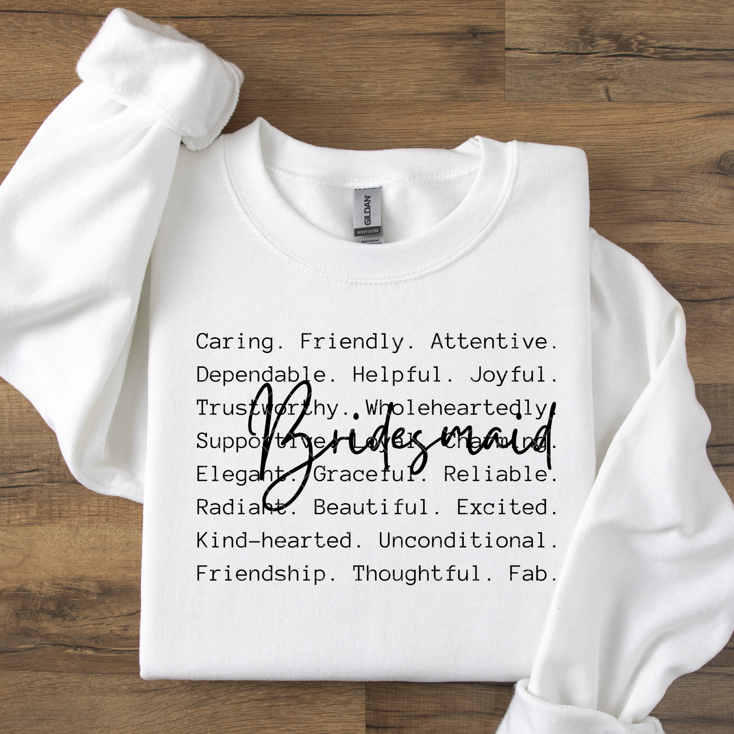 Bridesmaid Typography DTF Transfer