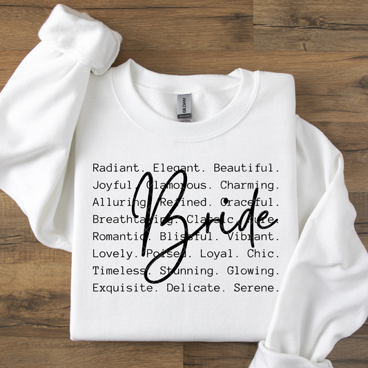 Bride Typography DTF Transfer
