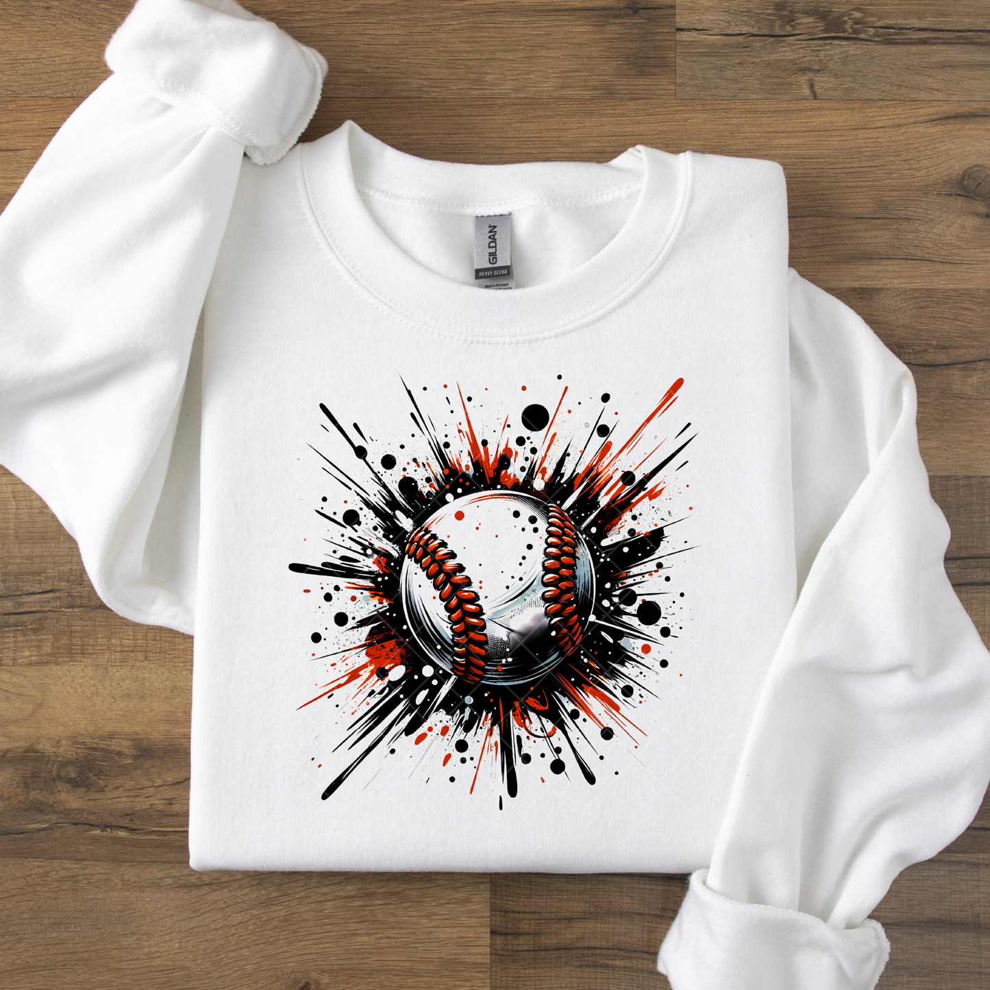 Paint Explosion Baseball DTF Transfer