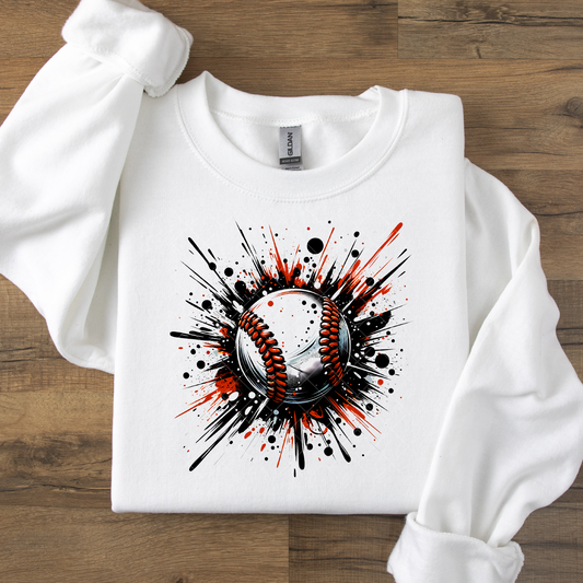 Paint Explosion Baseball DTF Transfer