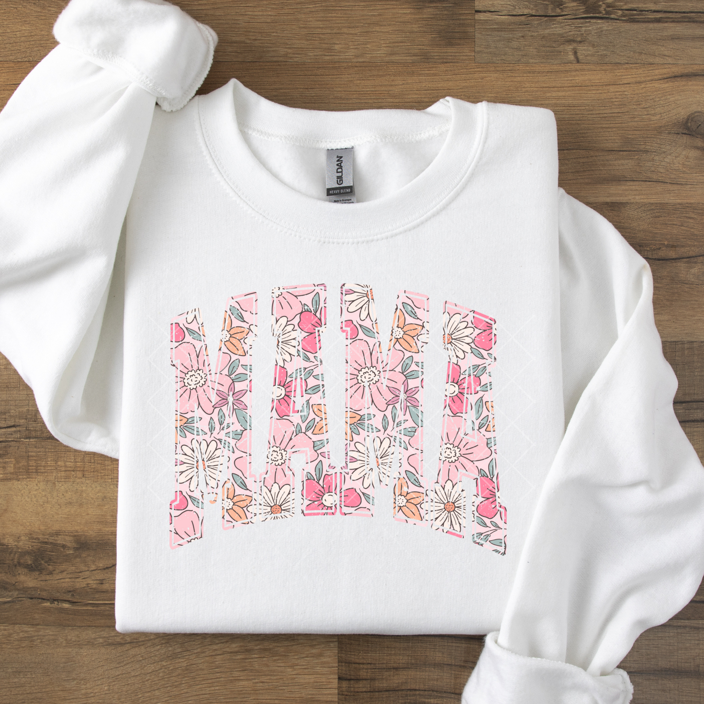Mama Colorful Pink Pastel Floral DTF Transfer.