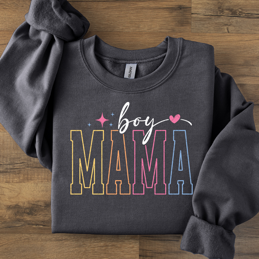 Boy Mama Colorful Script DTF Transfer