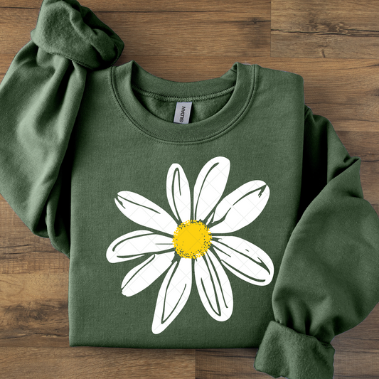 Pretty White and Yellow Daisy DTF Transfer