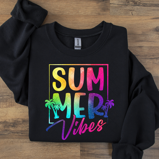 Neon Summer Vibes Rainbow DTF Transfers