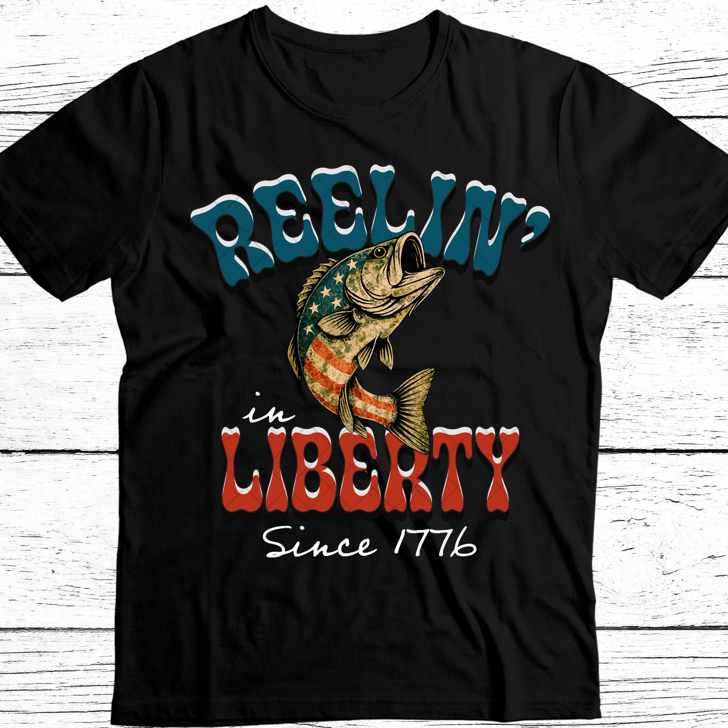 Reelin' in Liberty DTF Transfer