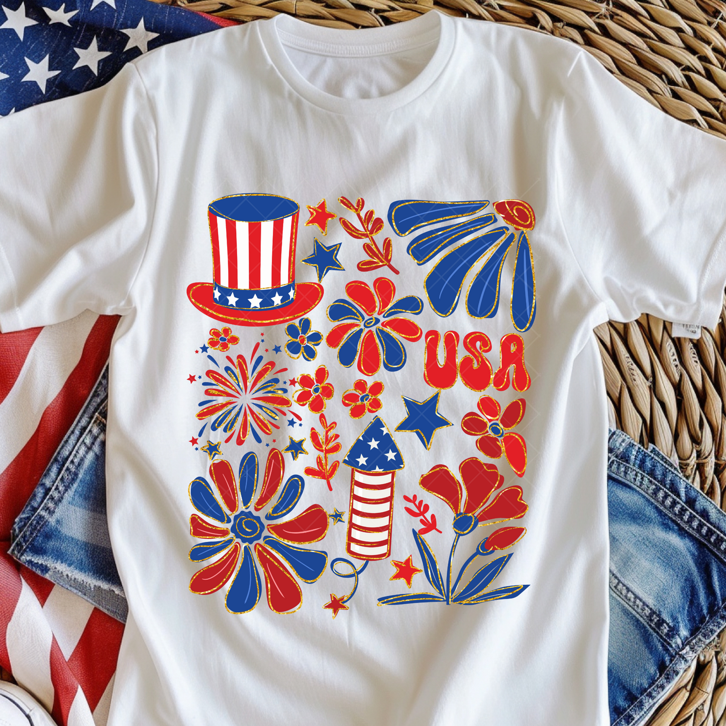 Cute USA design DTF Transfer