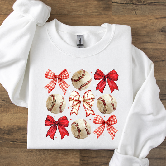 Cute Baseball and Bows DTF Transfer