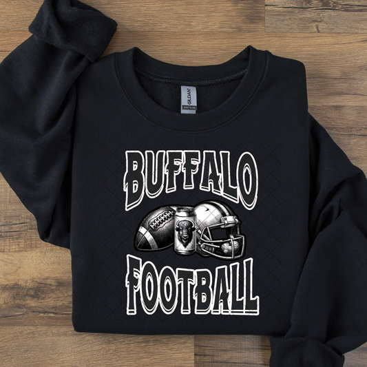Buffalo Football Black and White DTF Transfer