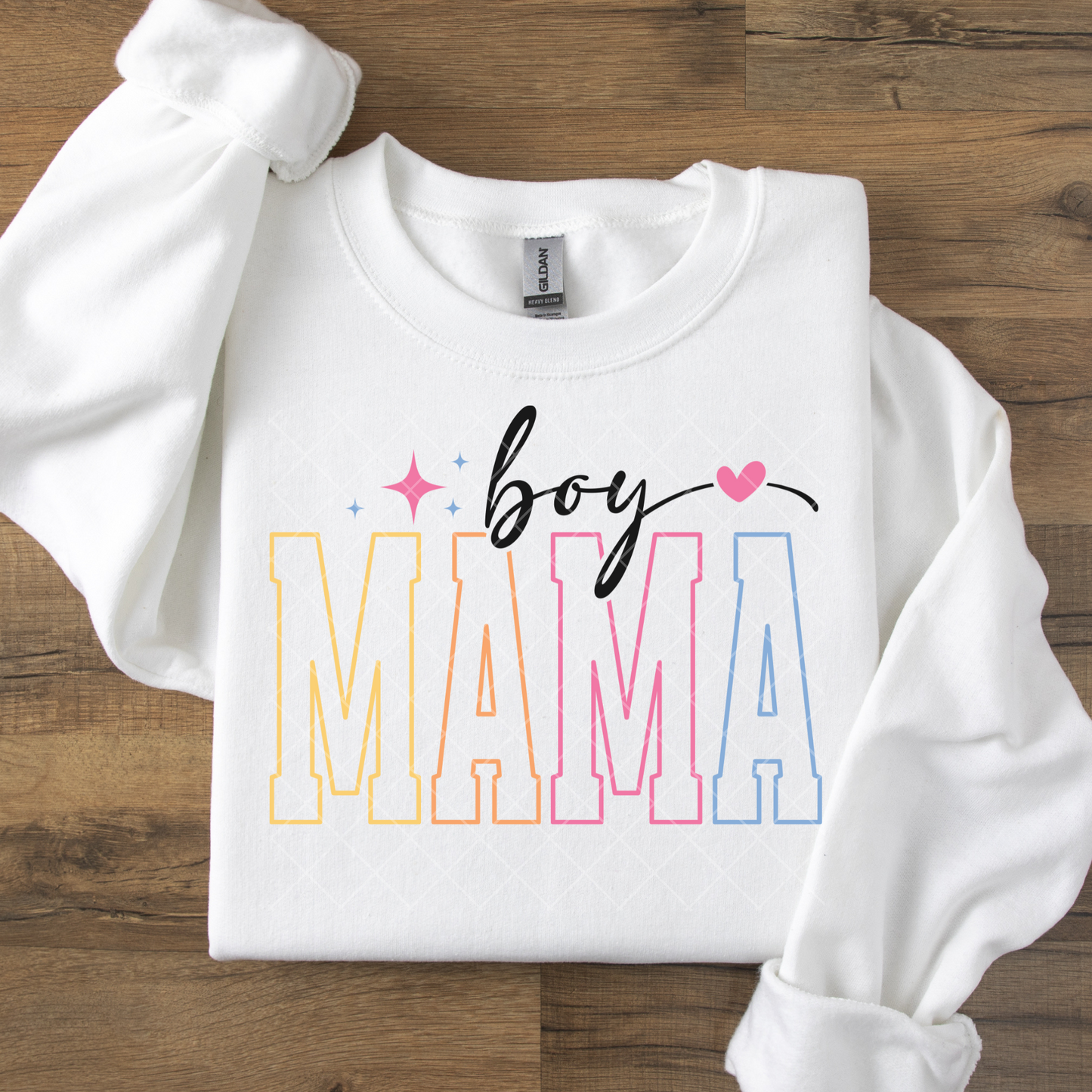 Boy Mama Colorful Script DTF Transfer