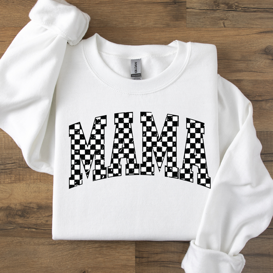 Mama Checkered Distressed and Regular Design DTF Transfer