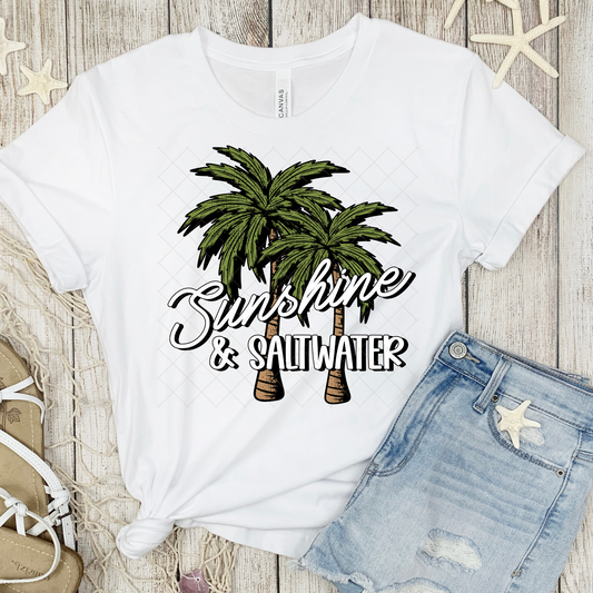 Sunshine and Saltwater Palm Trees DTF Transfers