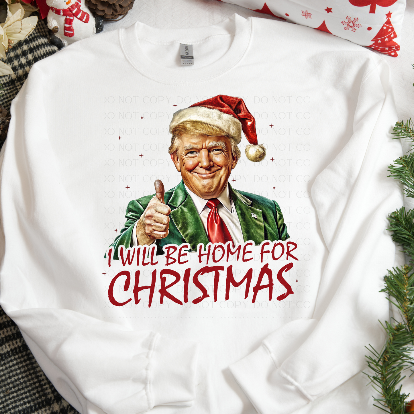 Trump I'll Be Home For Christmas DTF Transfer