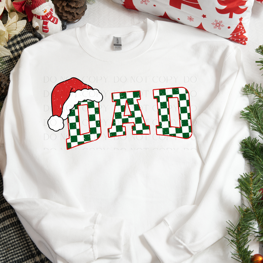 Dad Christmas Green Check DTF Transfer