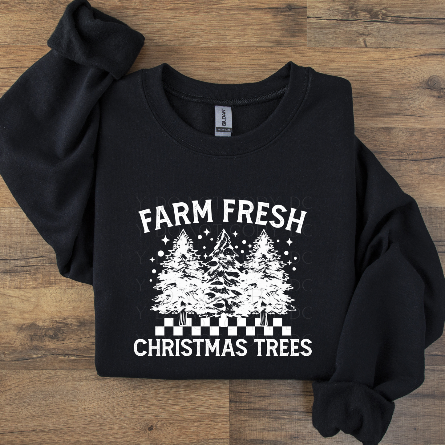 Farm Fresh Trees Black or White DTF Transfer