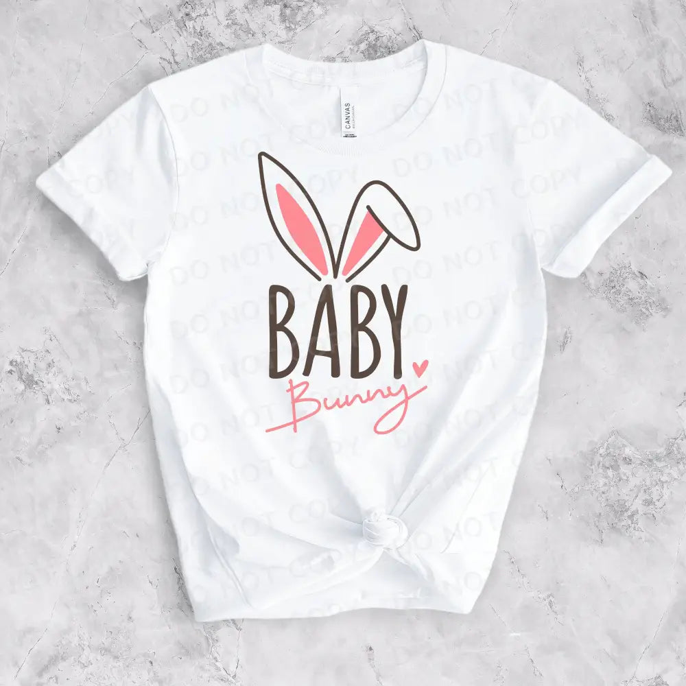 Baby Bunny Pink Dtf Transfers Clear Film Full Color Ready To Press Heat Transfer Direct Print
