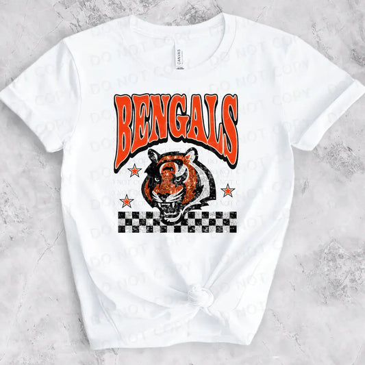 Bengals Bling Faux Sequins Dtf Transfer